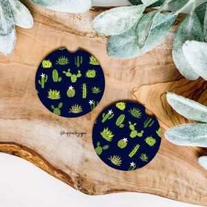 Cactus Coaster Set | Car Accessories